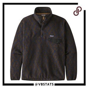 Patagonia Men's Synchilla Snap-T Fleece Pullover Sweater Blue Brown Size Small